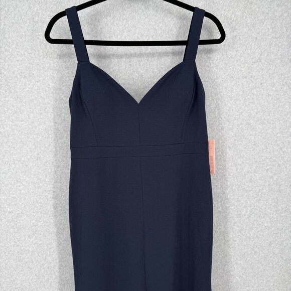 BHLDN Anthropologie Ansel Maxi Dress Size 16 Navy Blue Bridesmaid Front Slit NEW - Picture 2 of 16